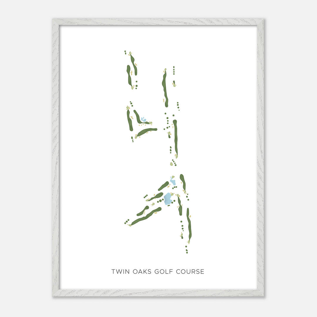 Print of Twin Oaks Golf Course Modern Map