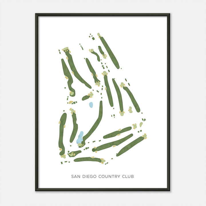 Print of San Diego Country Club Modern Map
