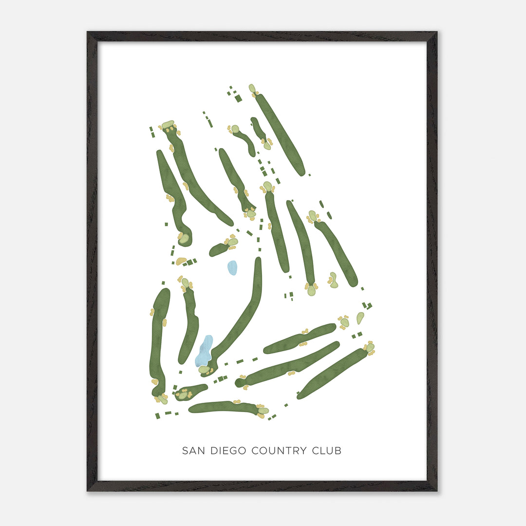 Print of San Diego Country Club Modern Map