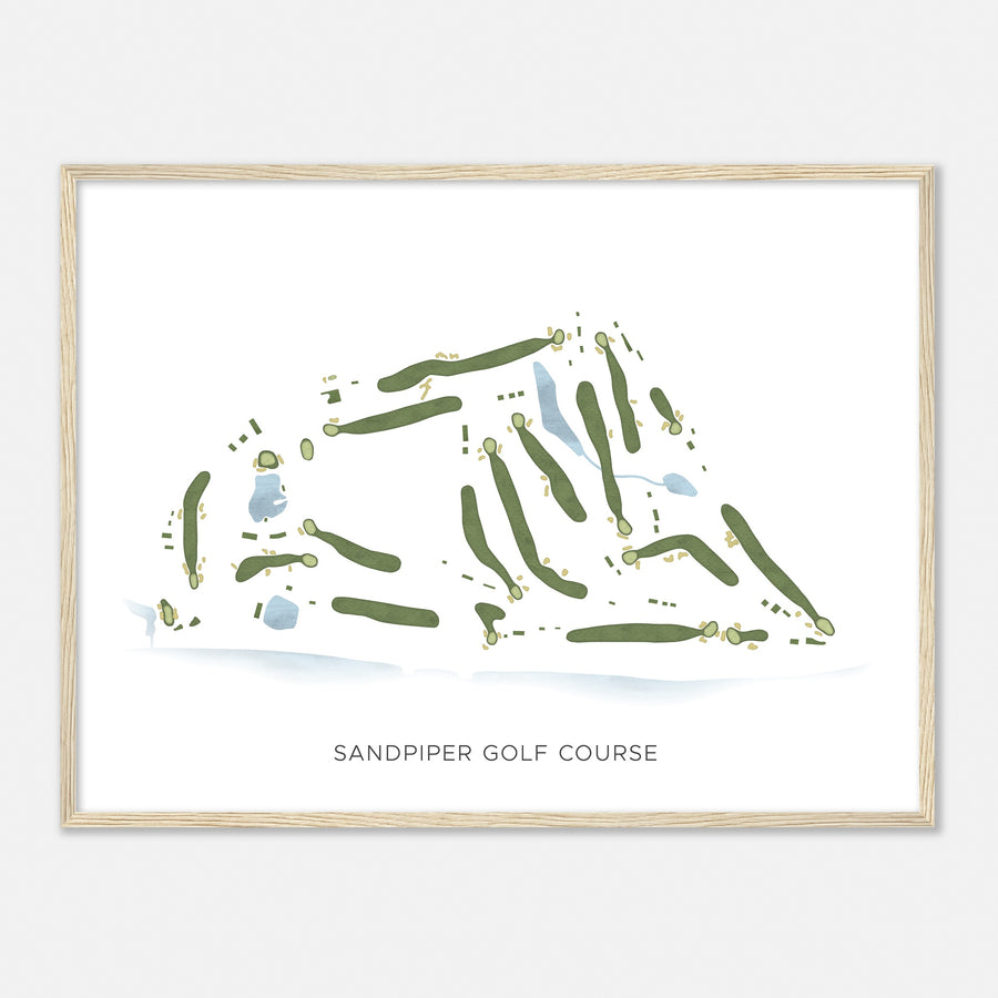 Print of Sandpiper Golf Course Modern Map