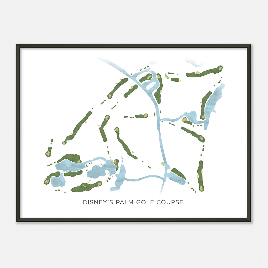 Print of Disney'S Palm Golf Course Modern Map