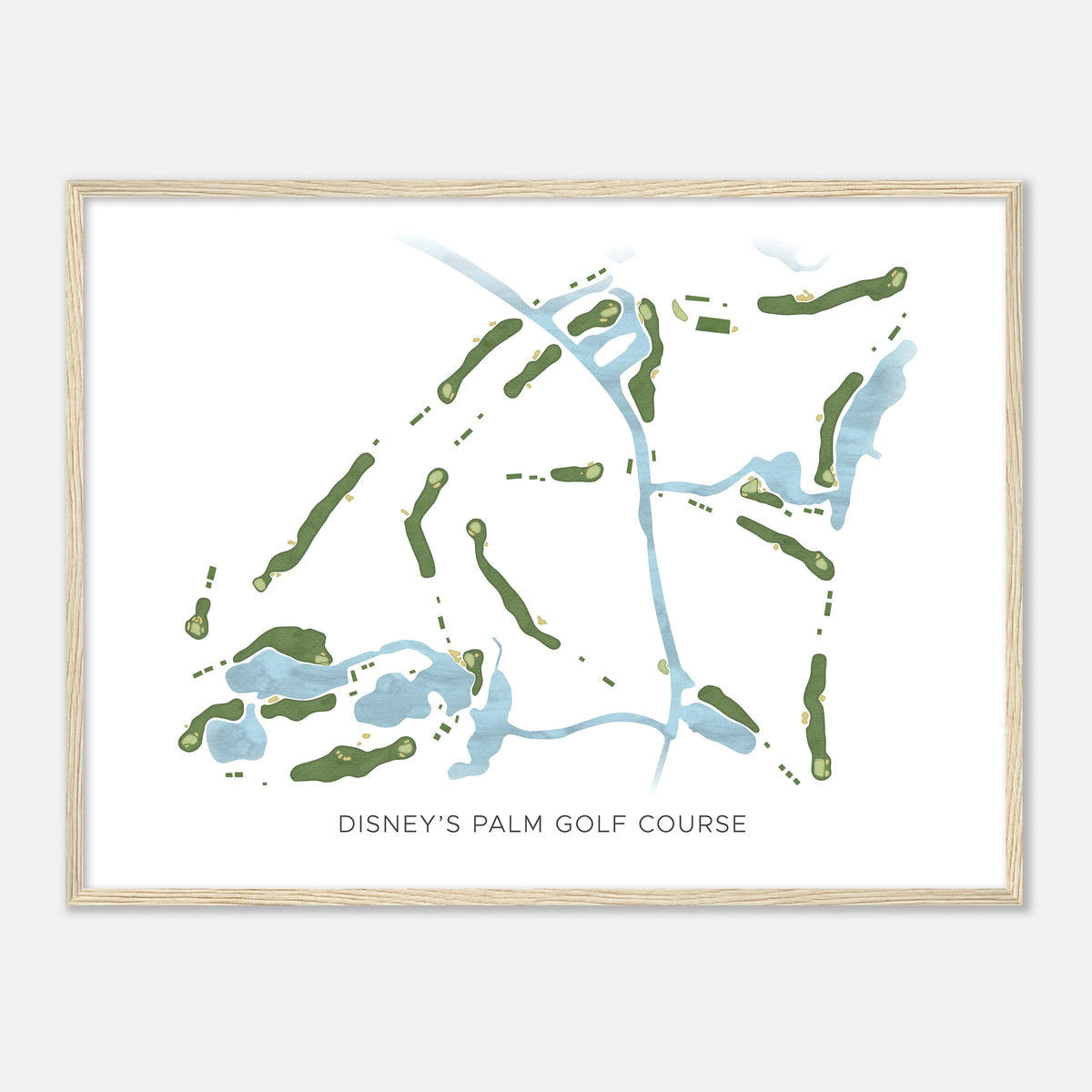 Print of Disney'S Palm Golf Course Modern Map