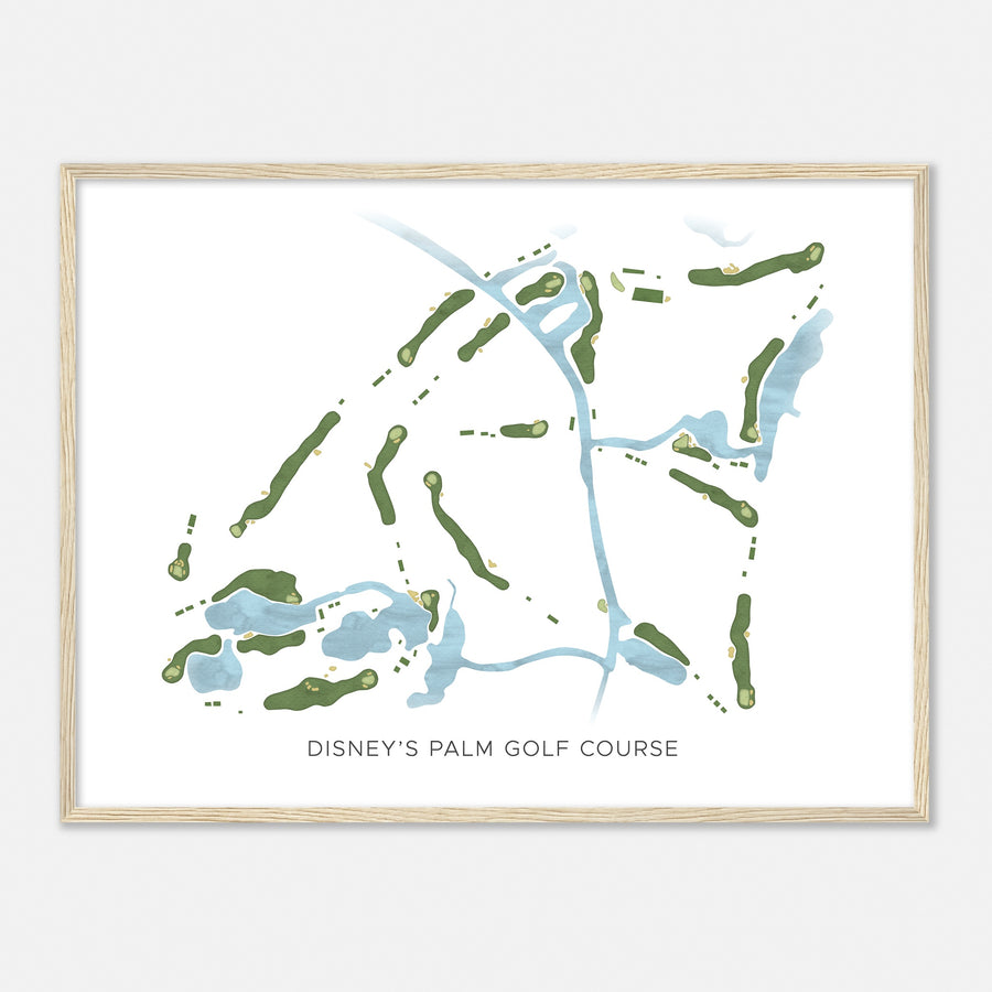 Print of Disney'S Palm Golf Course Modern Map