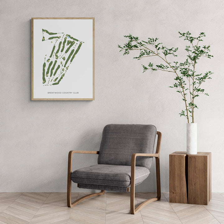 Modern Map of Brentwood Country Club with a comfy armchair and large plant