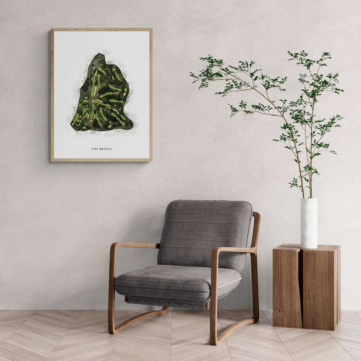 Classic Map of The Bridge with a comfy armchair and large plant