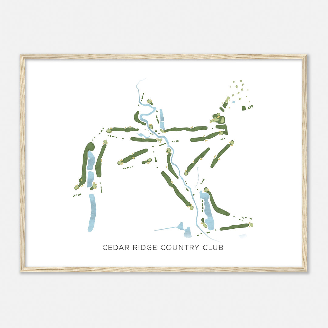 Print of Cedar Ridge Country Club Modern Map