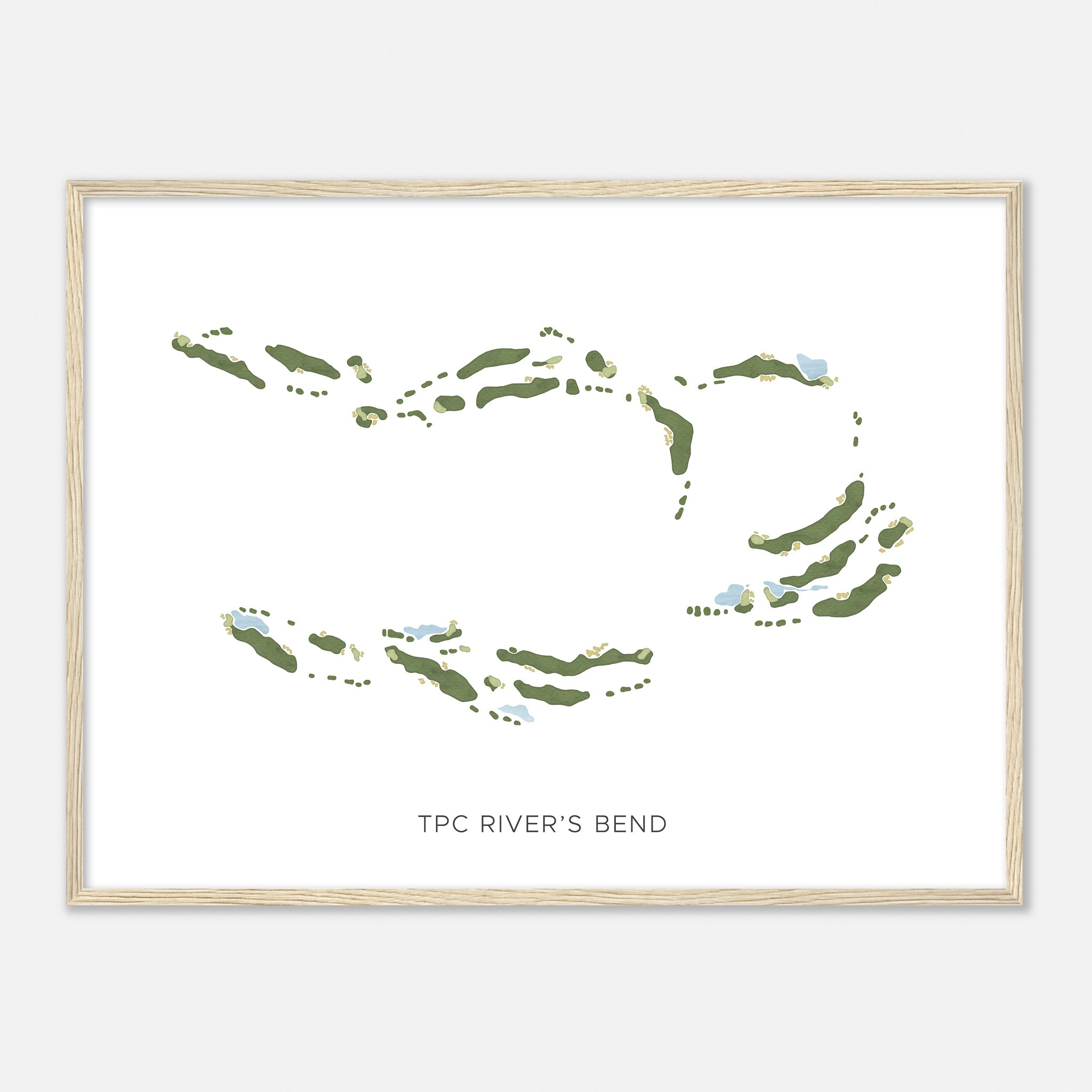 TPC River's Bend, Ohio - Custom Golf Course Map in Modern Watercolor ...