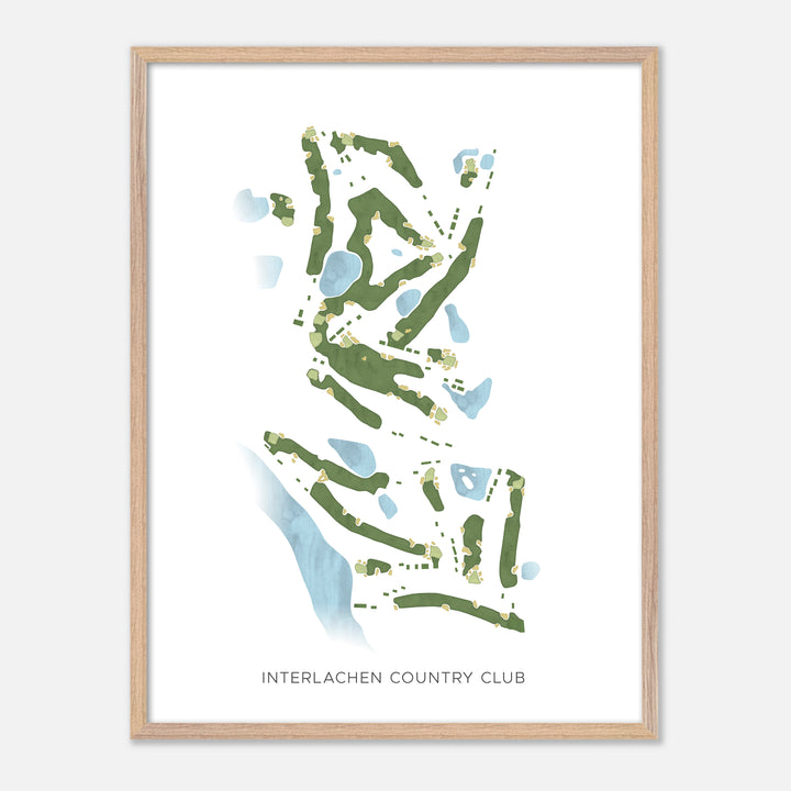 Print of Interlachen Country Club Modern Map