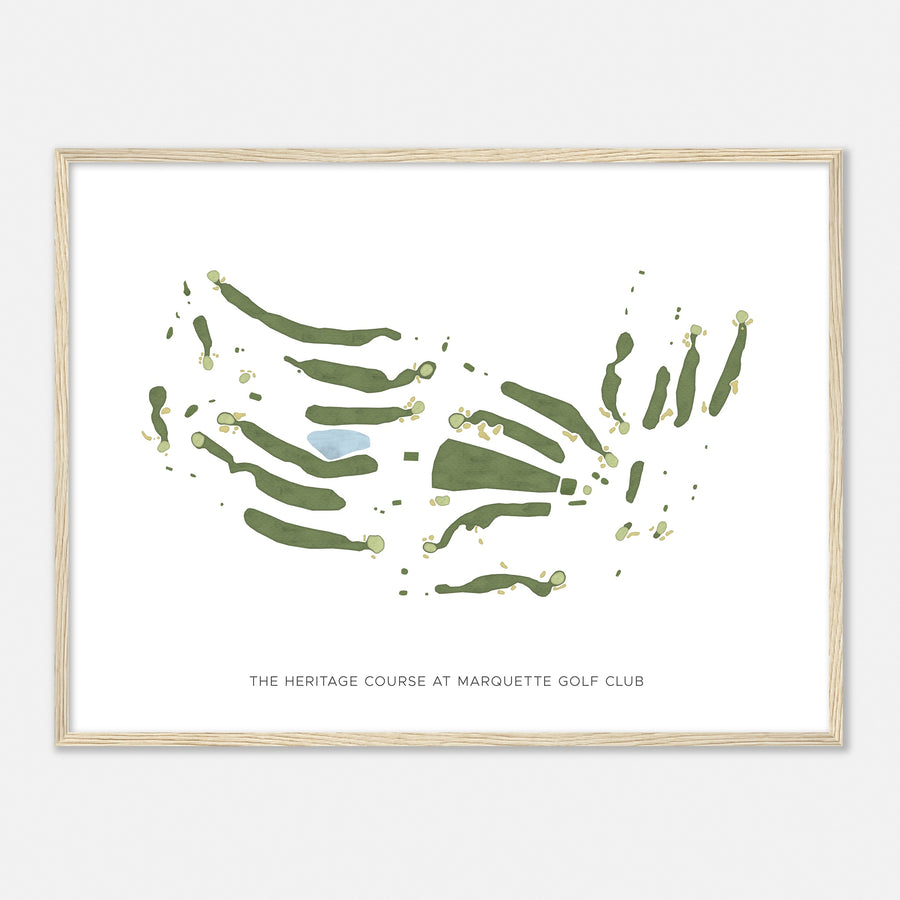 Print of The Heritage Course At Marquette Golf Club Modern Map