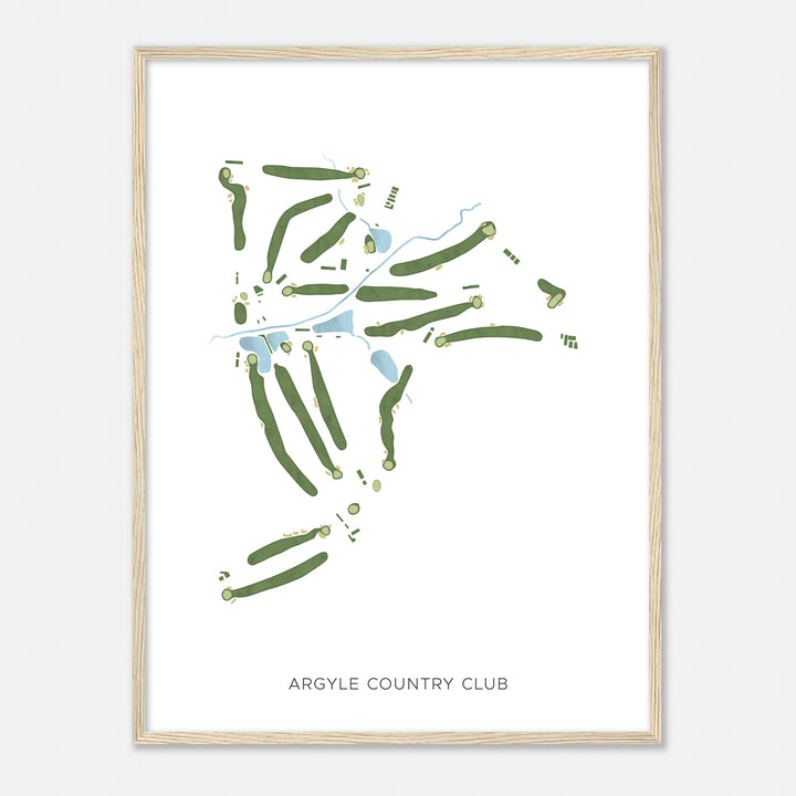 Print of Argyle Country Club Modern Map