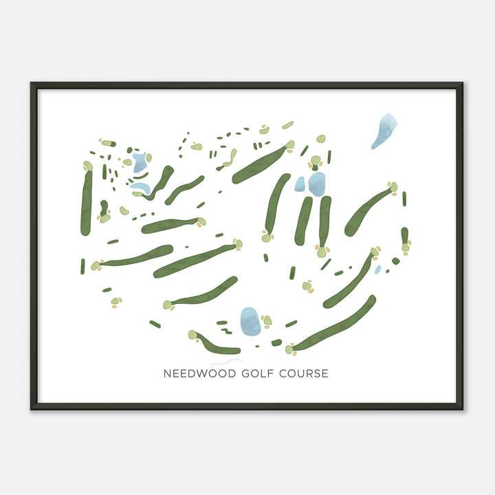 Print of Needwood Golf Course Modern Map