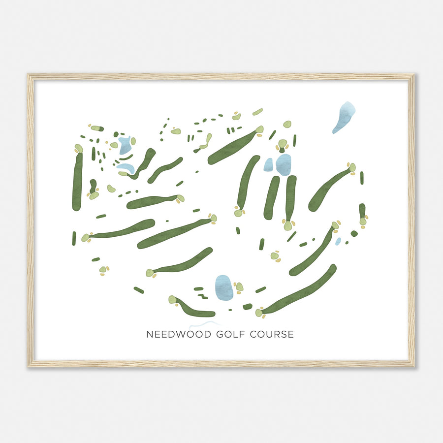 Print of Needwood Golf Course Modern Map