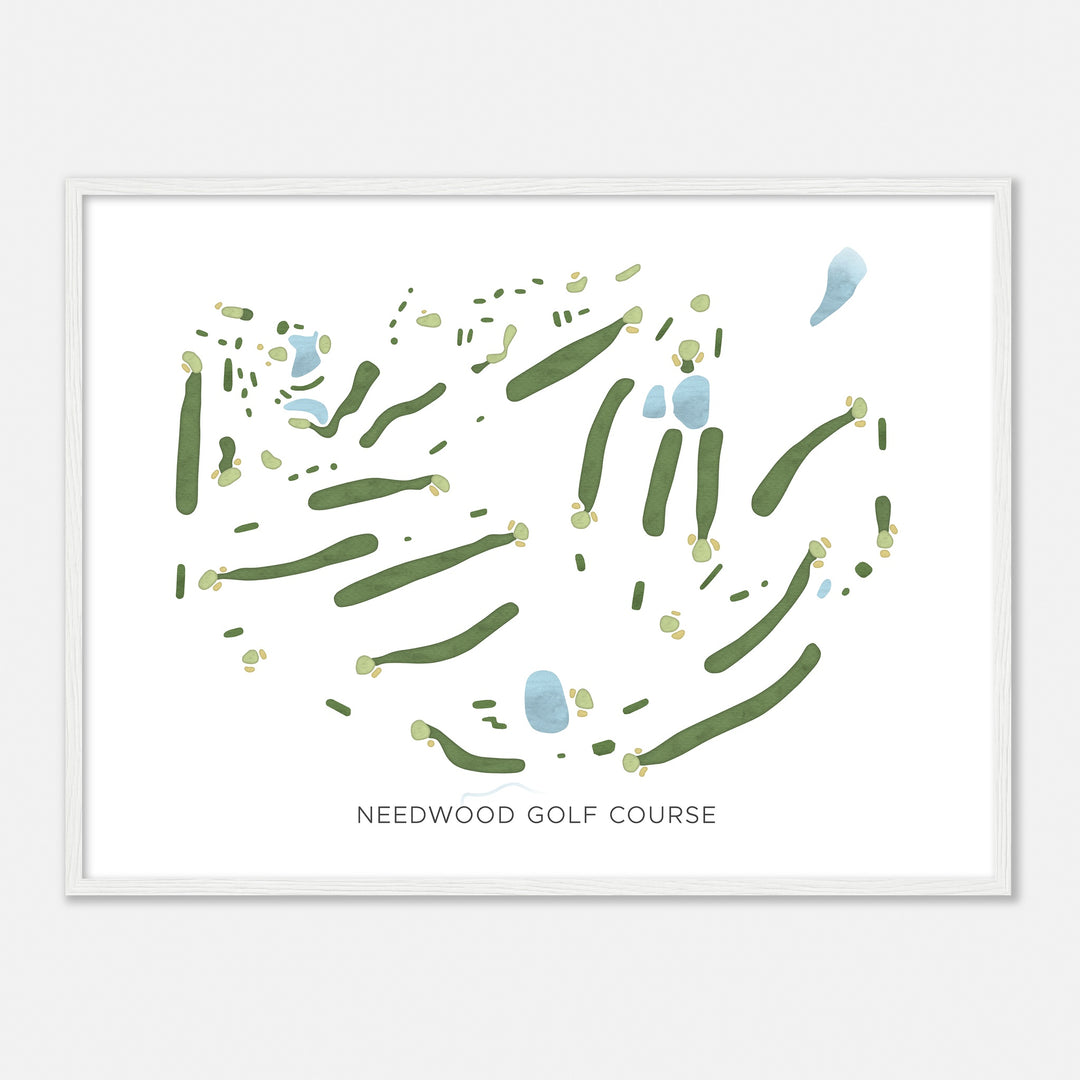 Print of Needwood Golf Course Modern Map