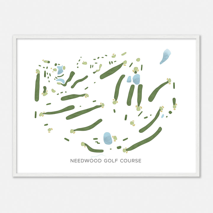Print of Needwood Golf Course Modern Map