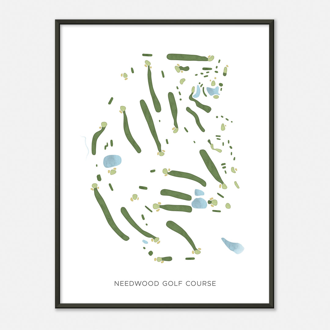 Print of Needwood Golf Course Modern Map