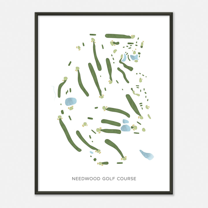 Print of Needwood Golf Course Modern Map