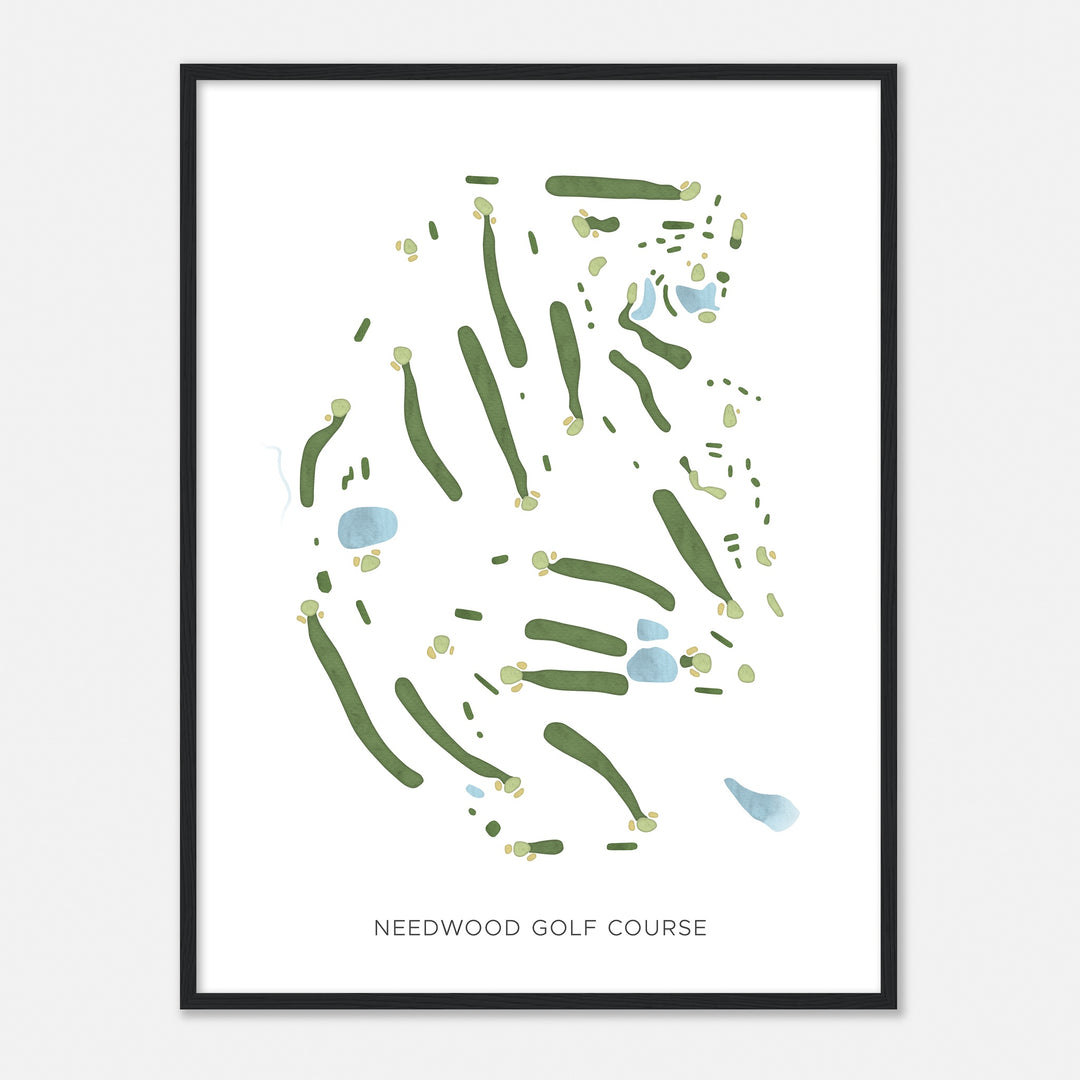 Print of Needwood Golf Course Modern Map