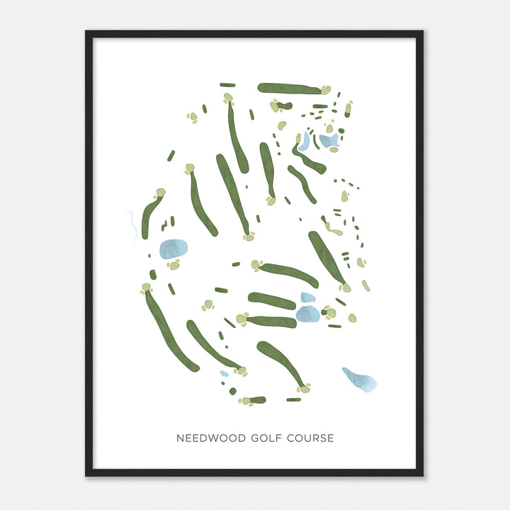 Print of Needwood Golf Course Modern Map