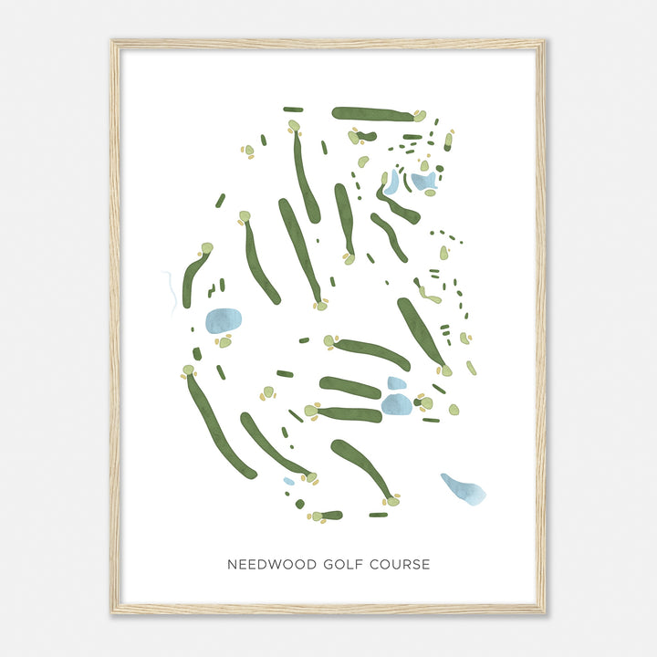 Print of Needwood Golf Course Modern Map