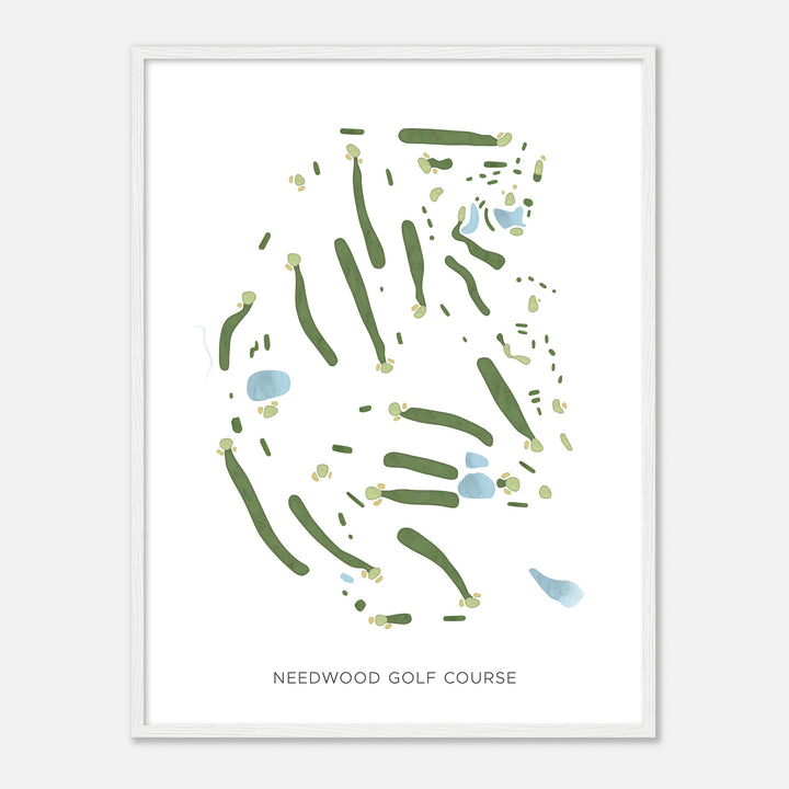 Print of Needwood Golf Course Modern Map