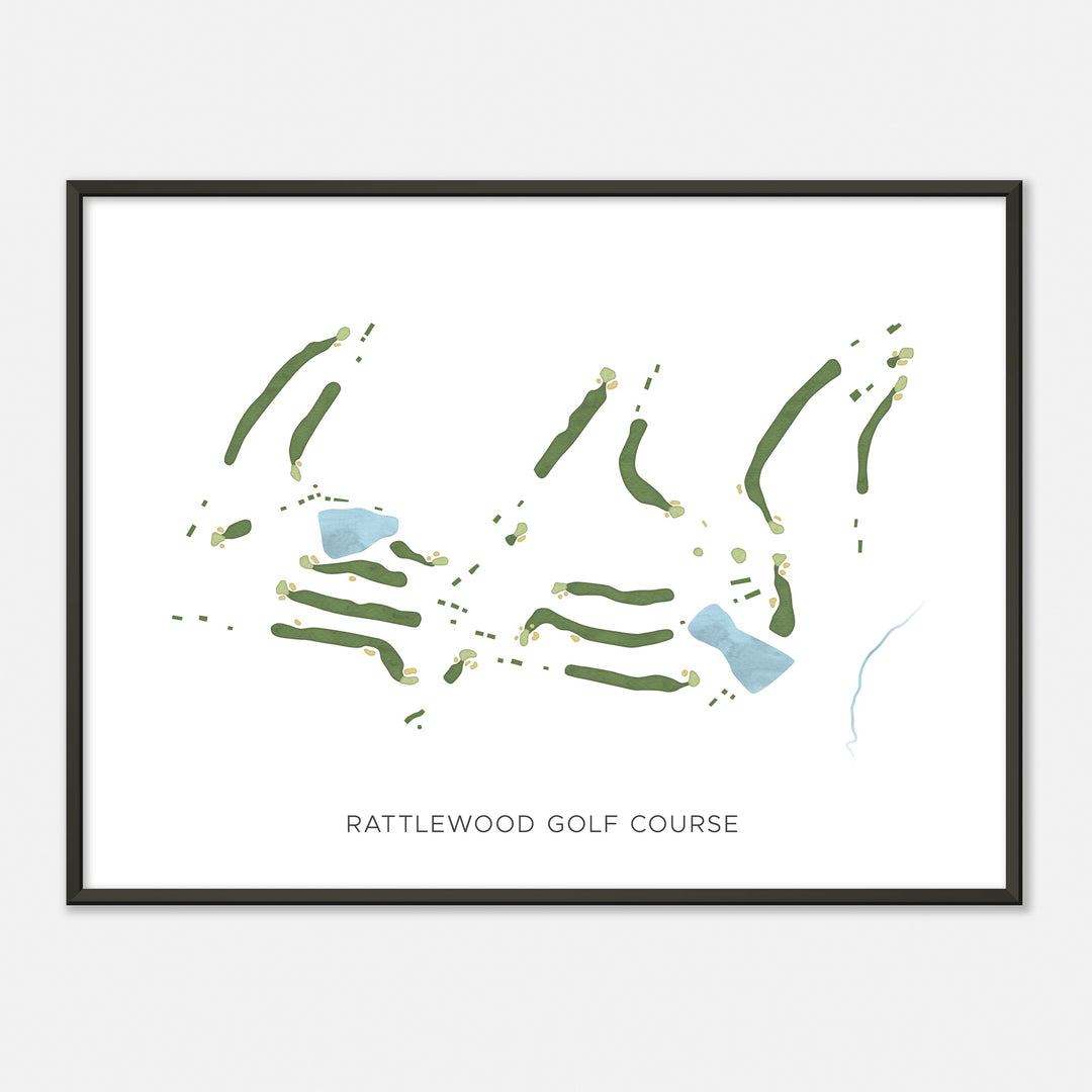 Print of Rattlewood Golf Course Modern Map