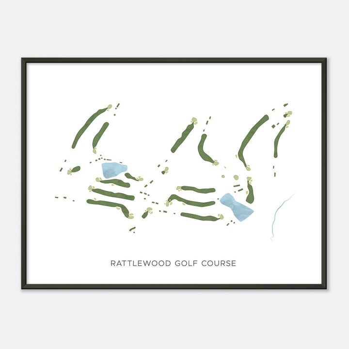 Print of Rattlewood Golf Course Modern Map