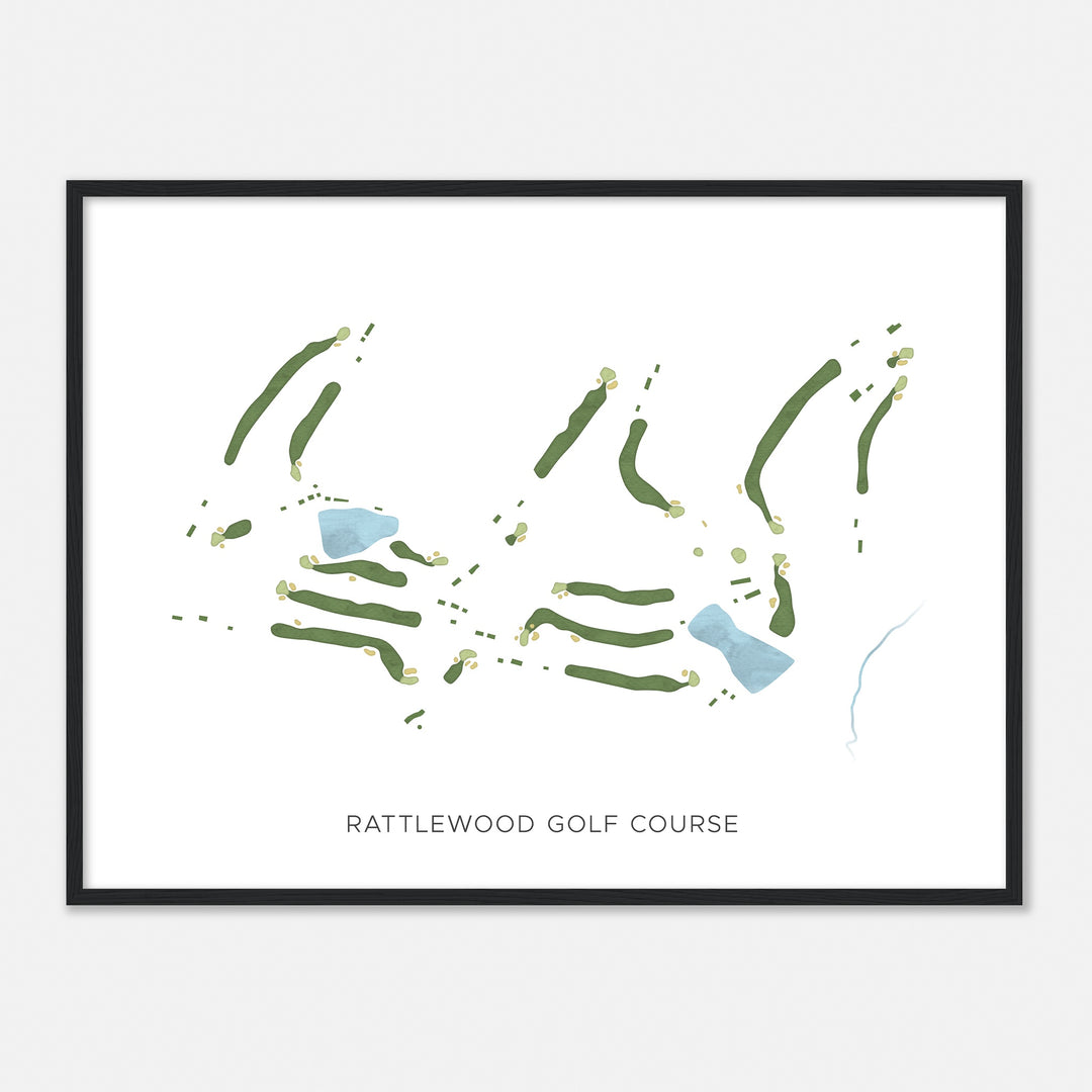 Print of Rattlewood Golf Course Modern Map