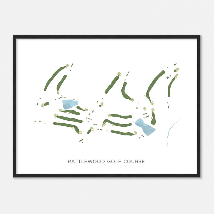 Print of Rattlewood Golf Course Modern Map
