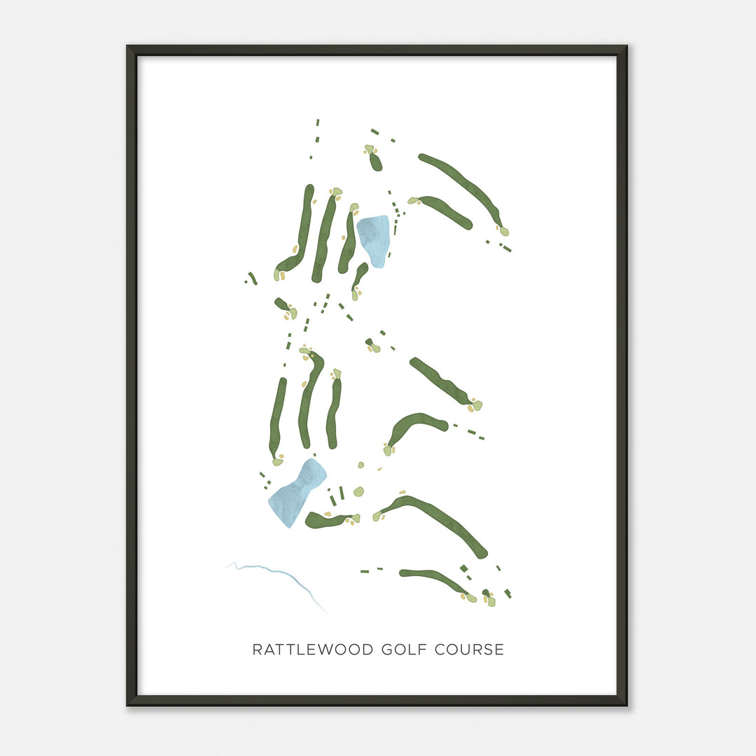 Print of Rattlewood Golf Course Modern Map
