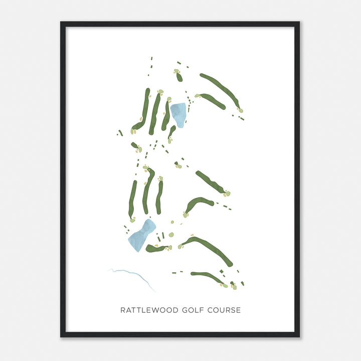 Print of Rattlewood Golf Course Modern Map