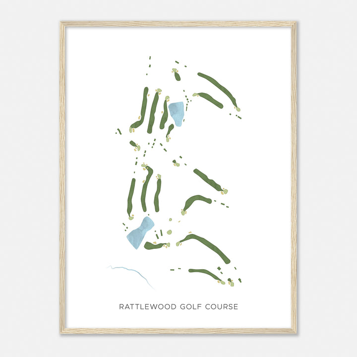 Print of Rattlewood Golf Course Modern Map