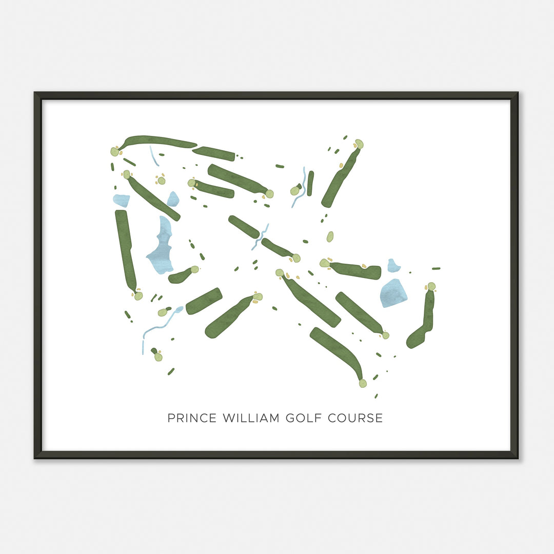Print of Prince William Golf Course Modern Map