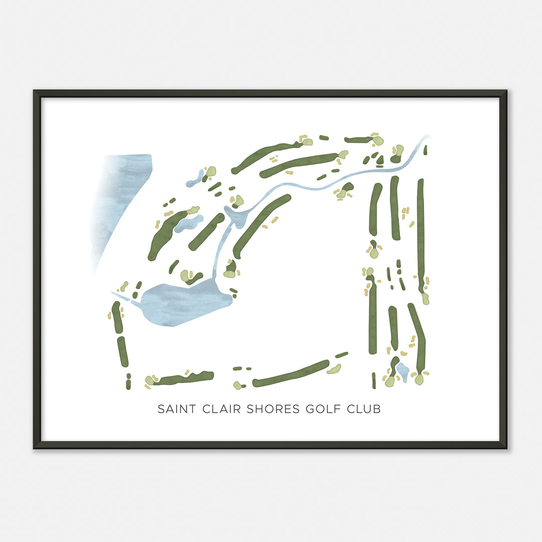 Print of Saint Clair Shores Golf Club Modern Map