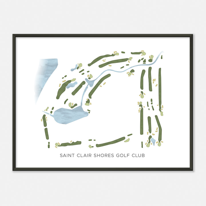 Print of Saint Clair Shores Golf Club Modern Map