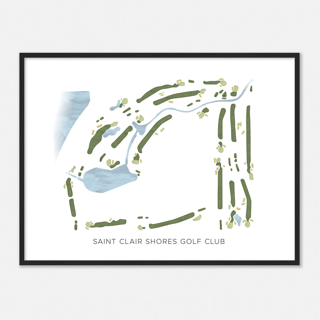 Print of Saint Clair Shores Golf Club Modern Map