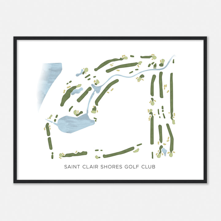 Print of Saint Clair Shores Golf Club Modern Map