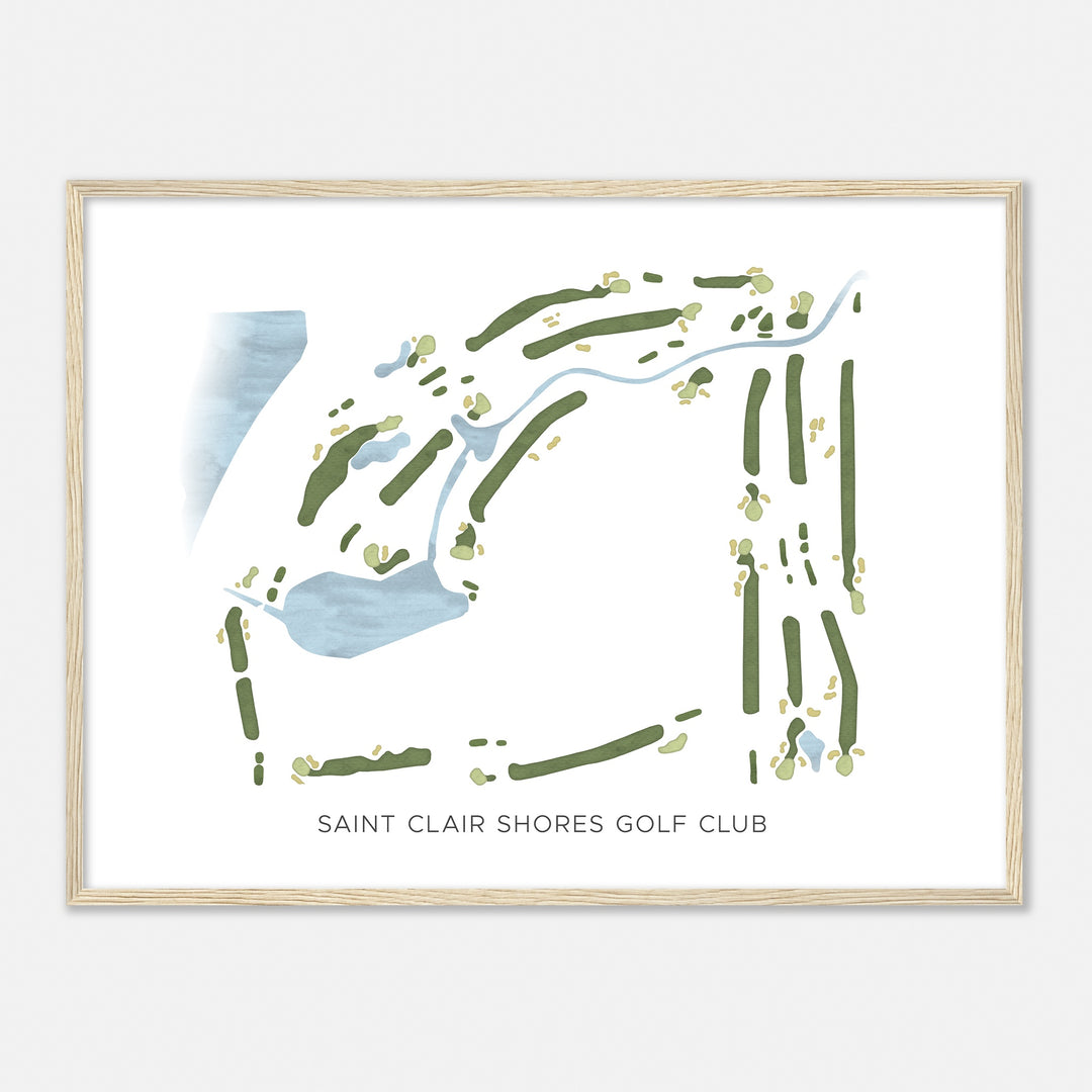 Print of Saint Clair Shores Golf Club Modern Map