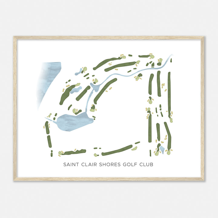 Print of Saint Clair Shores Golf Club Modern Map