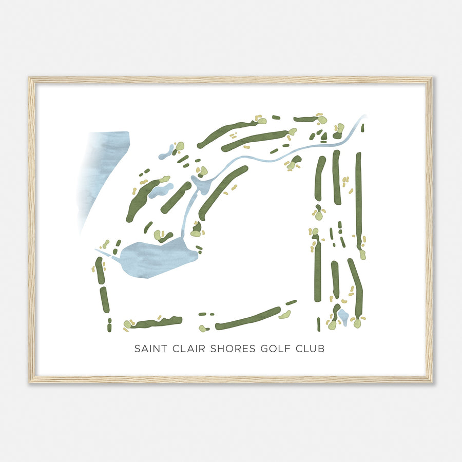 Print of Saint Clair Shores Golf Club Modern Map