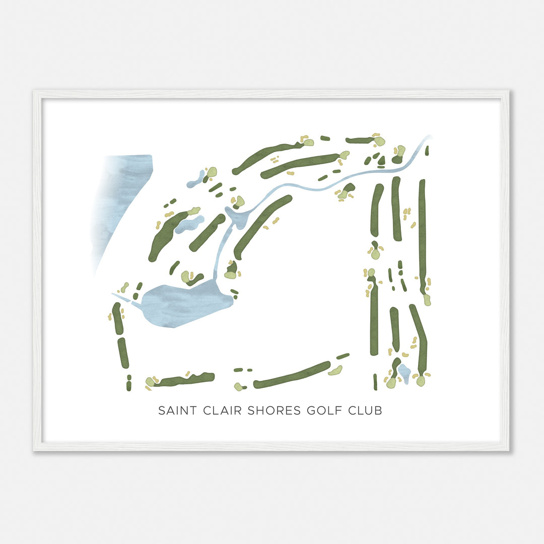 Print of Saint Clair Shores Golf Club Modern Map