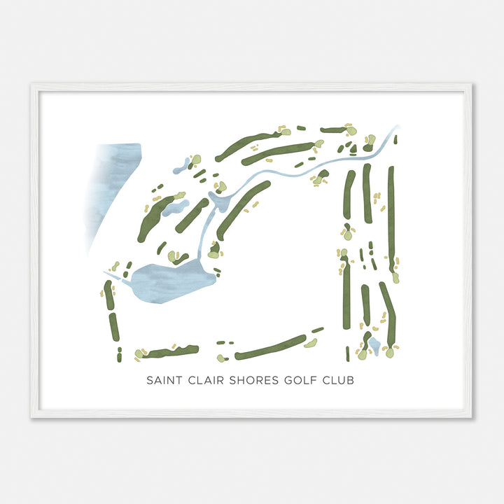 Print of Saint Clair Shores Golf Club Modern Map