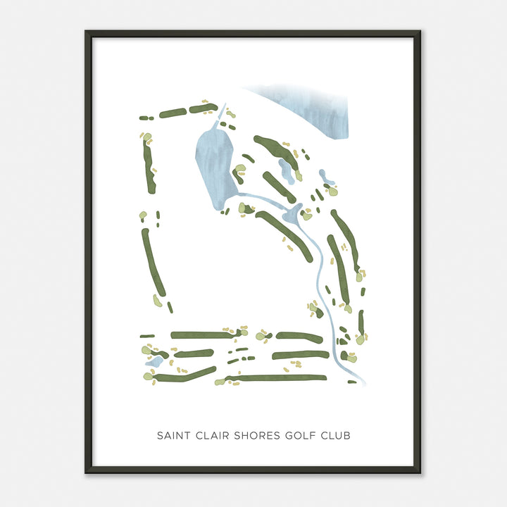 Print of Saint Clair Shores Golf Club Modern Map
