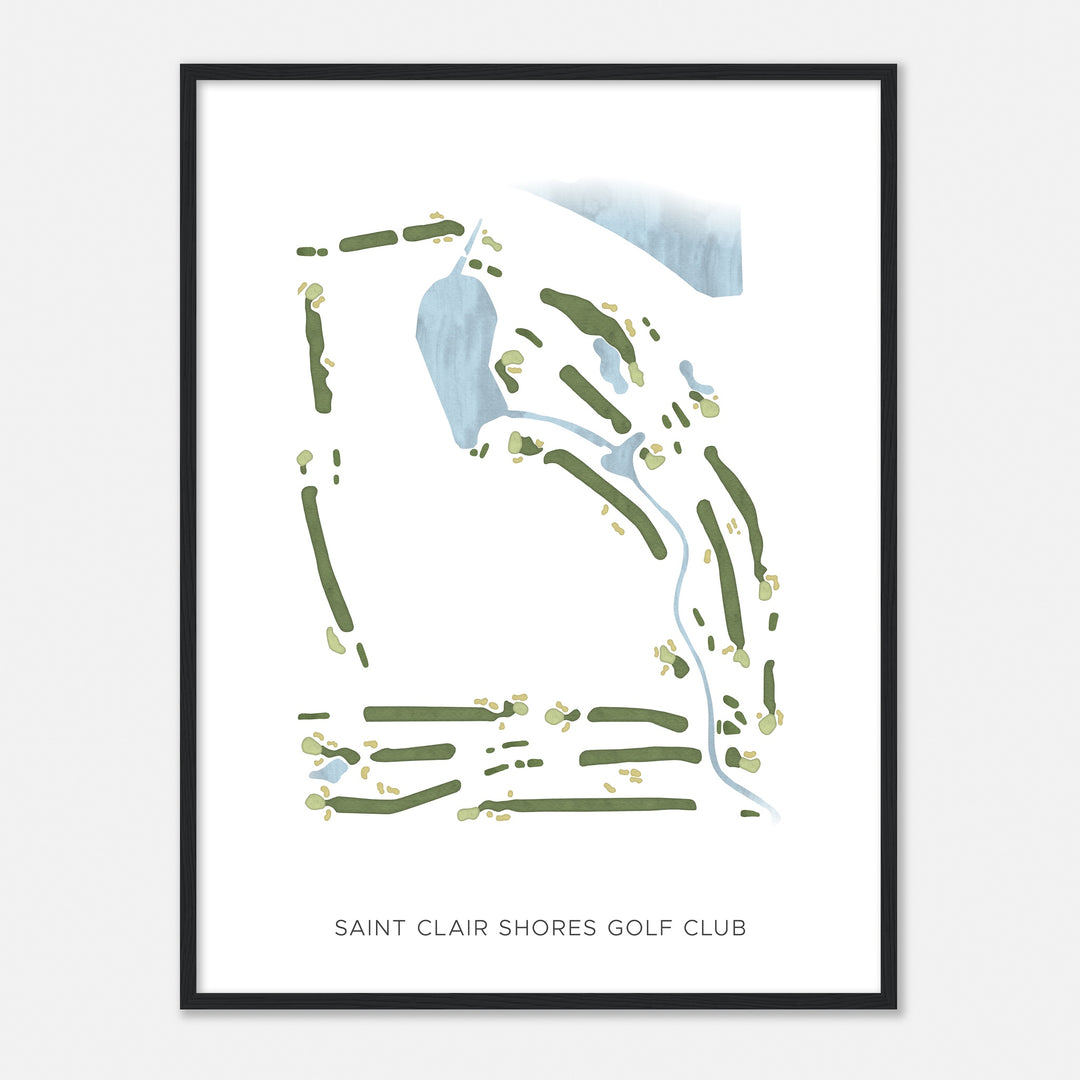 Print of Saint Clair Shores Golf Club Modern Map