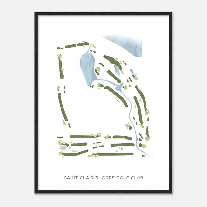 Print of Saint Clair Shores Golf Club Modern Map