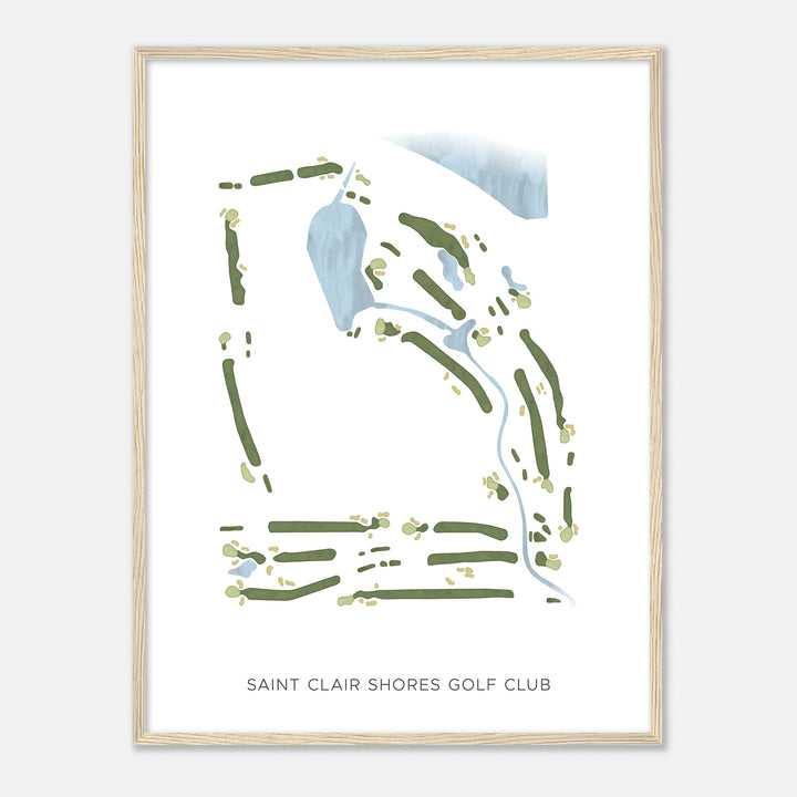 Print of Saint Clair Shores Golf Club Modern Map
