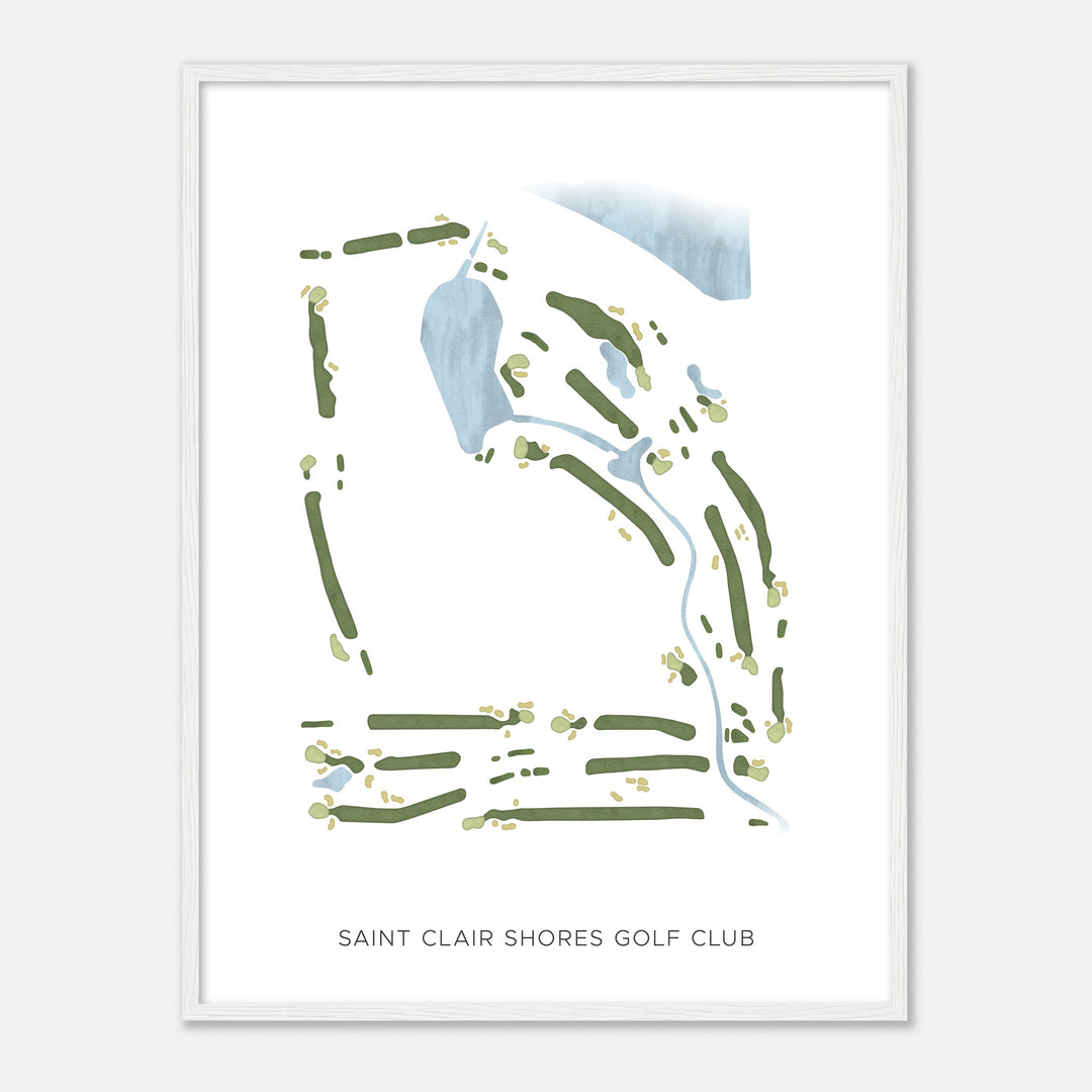 Print of Saint Clair Shores Golf Club Modern Map