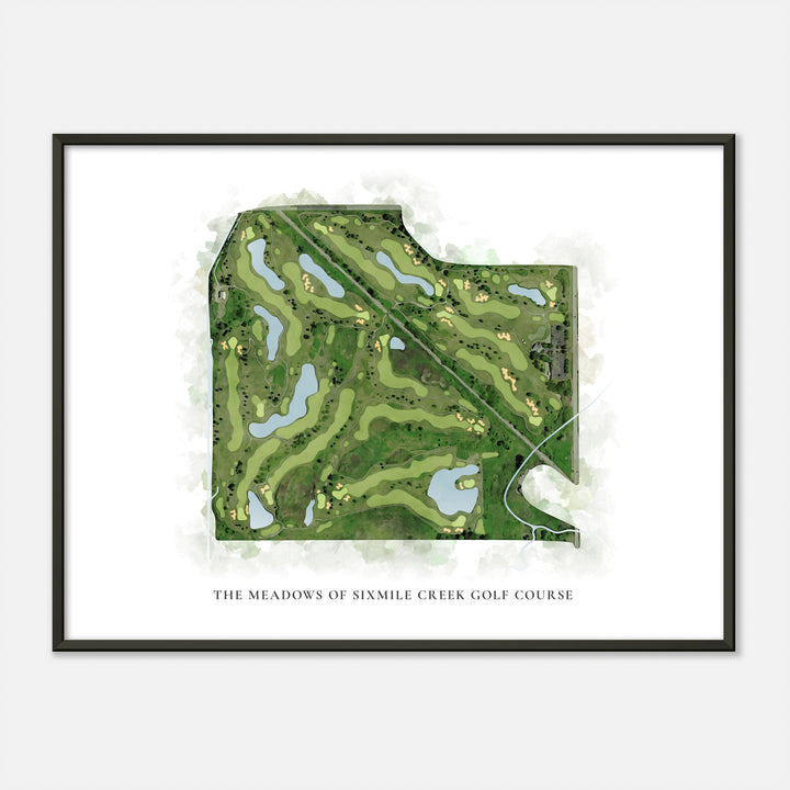 Print of The Meadows Of Sixmile Creek Golf Course Classic Map