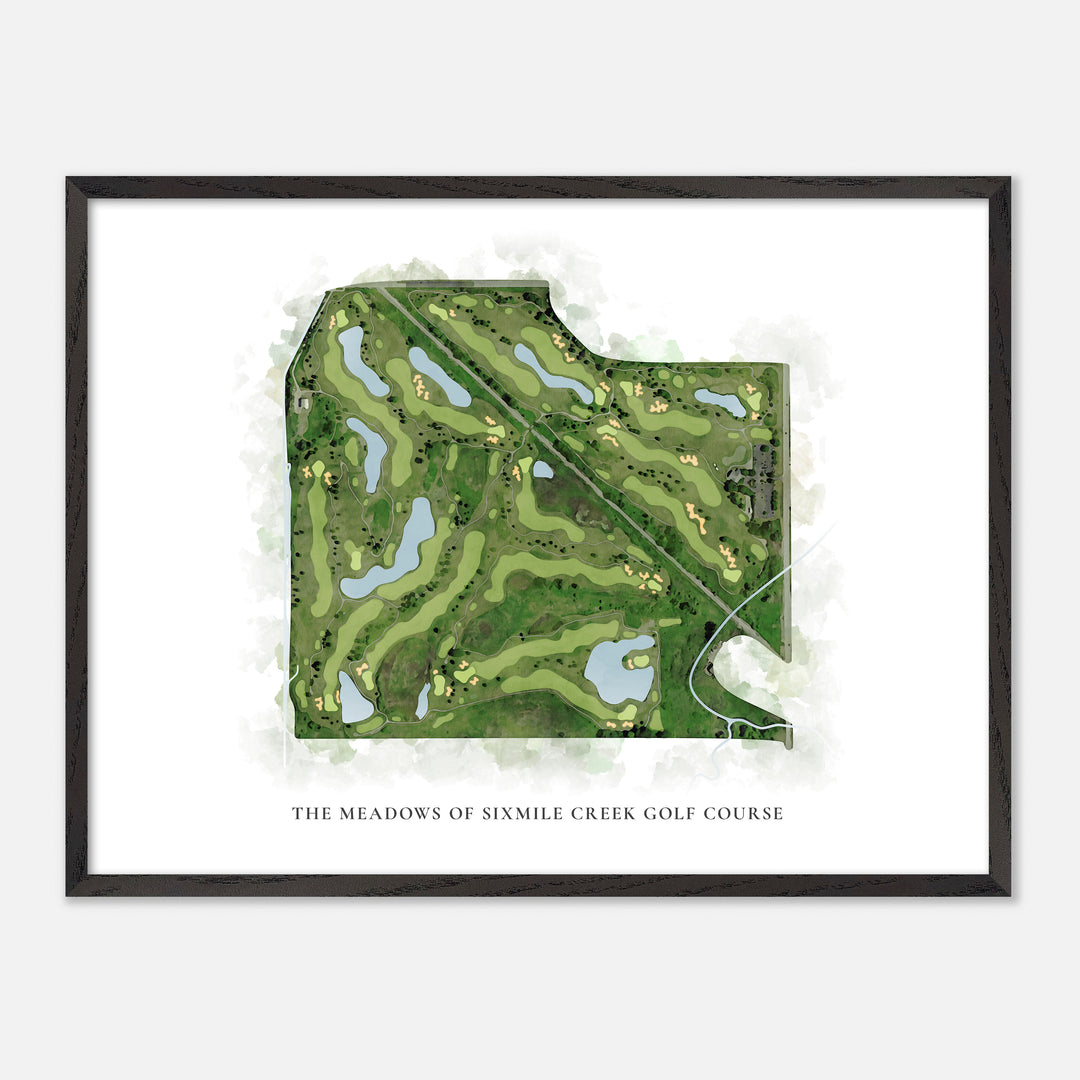Print of The Meadows Of Sixmile Creek Golf Course Classic Map