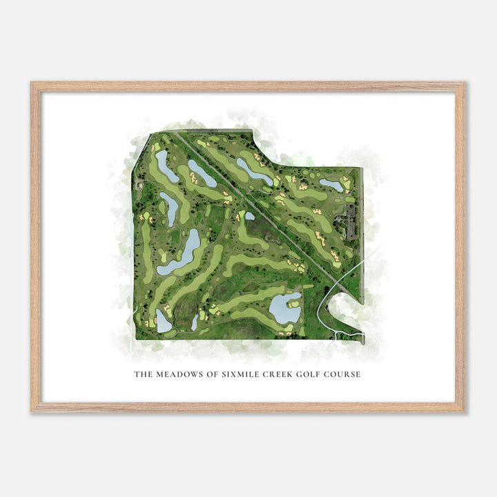 Print of The Meadows Of Sixmile Creek Golf Course Classic Map