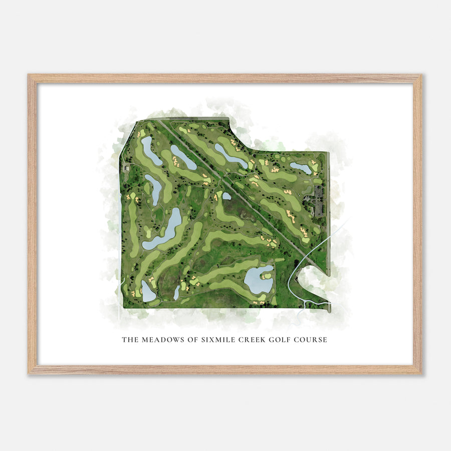 Print of The Meadows Of Sixmile Creek Golf Course Classic Map